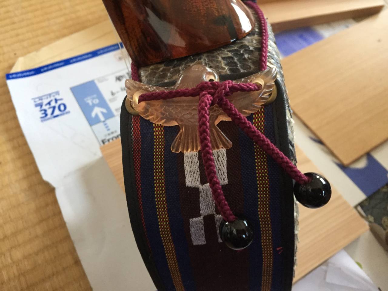 北海道釧路:三線-えぞ三弦製作販売クオレ三線工房えぞ三弦　　江戸紐の結び方のお話